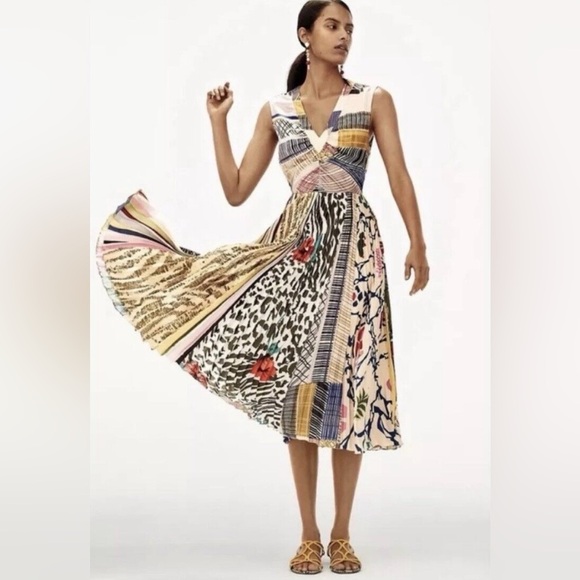 Geisha Designs colorful dress with full skirt dress size 6 small maxi length - Picture 2 of 9